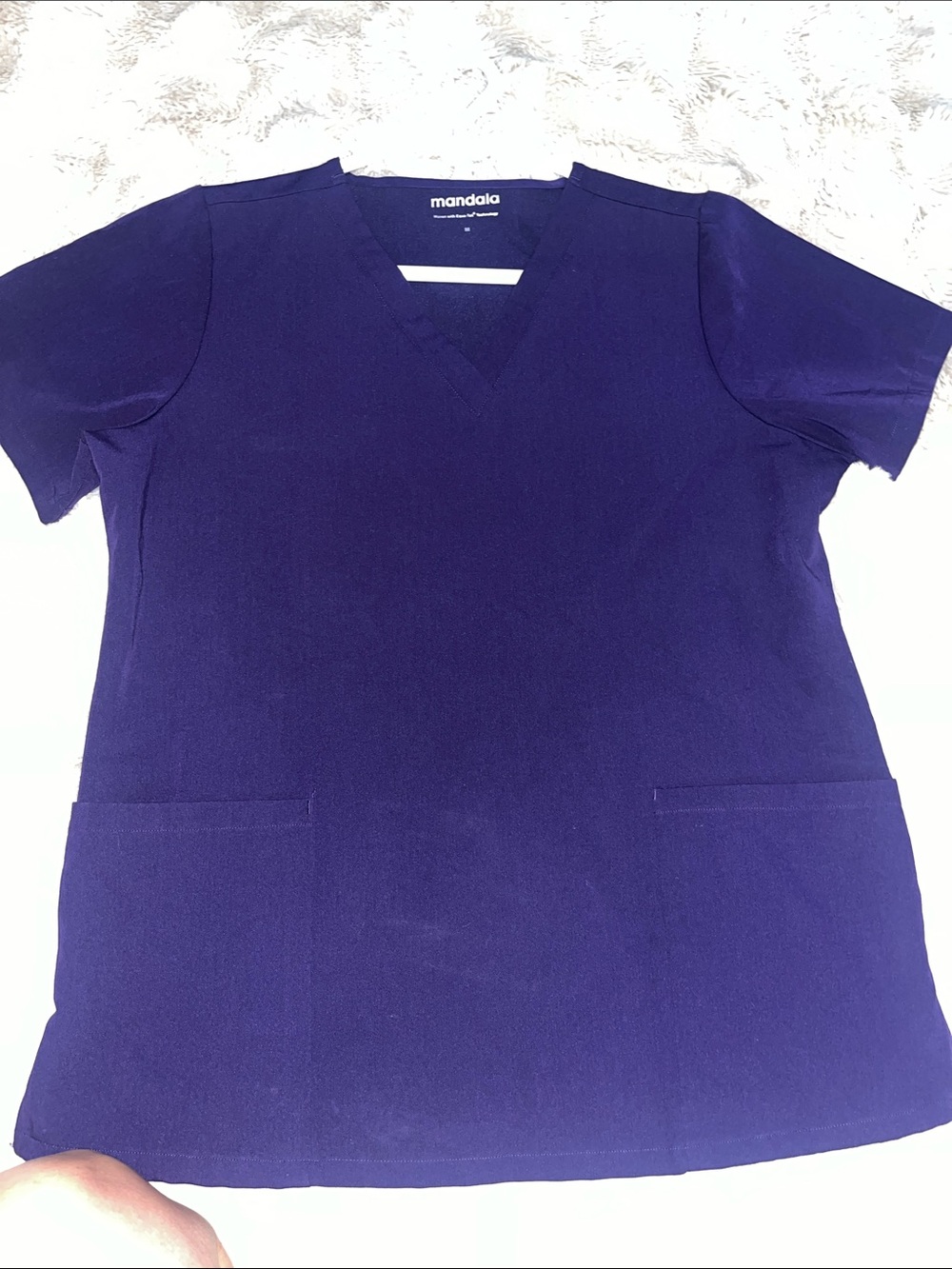 Mandala Woman 3sets Scrub Top in Deep Purple